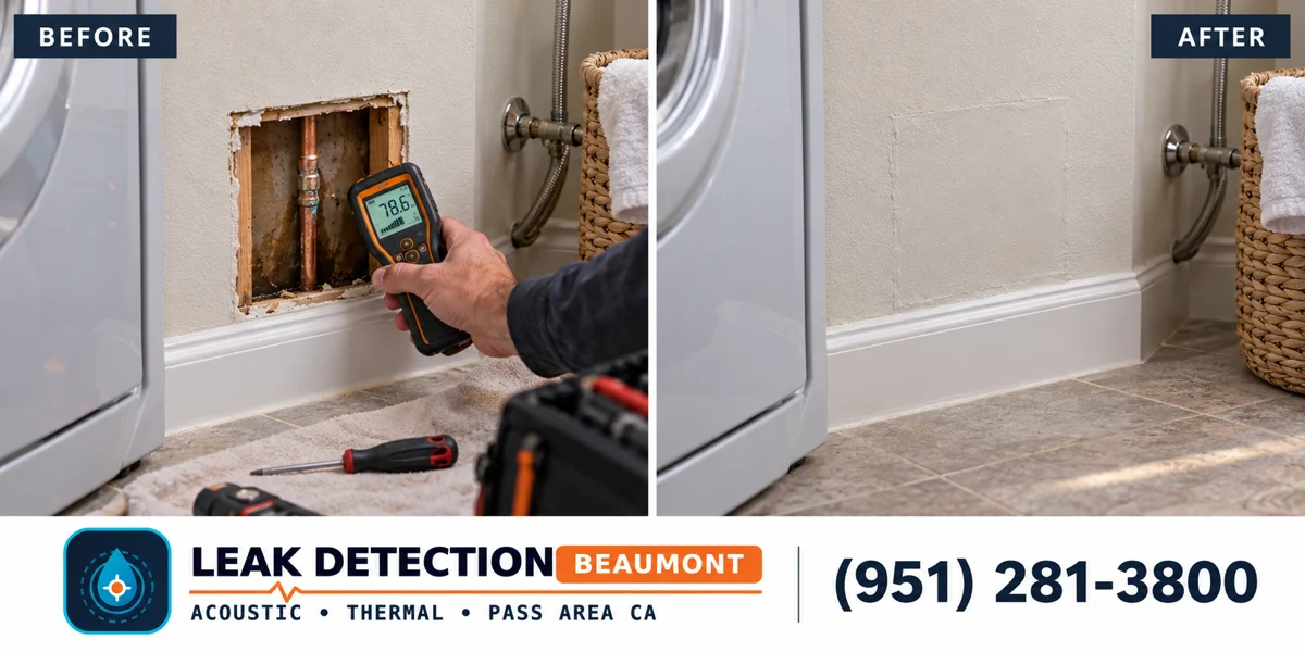 Leak Repair: same scene before detection and after targeted repair.